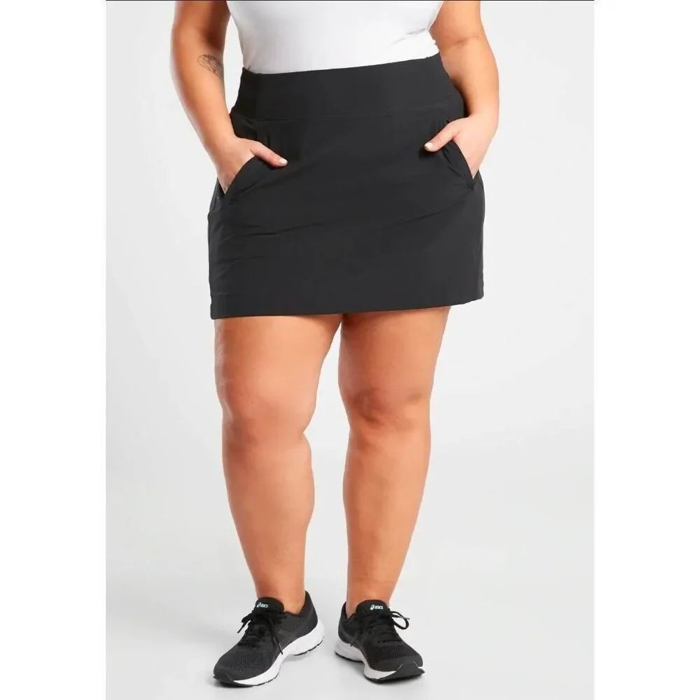 Athleta Brooklyn Skort Size 14 Black Athletic Pockets